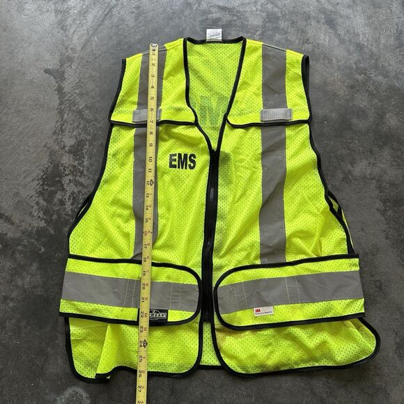 Size M-XL Galls EMS High Vis Safety Vest Yellow Gray Reflective USED SHIPS ASAP - Picture 1 of 14